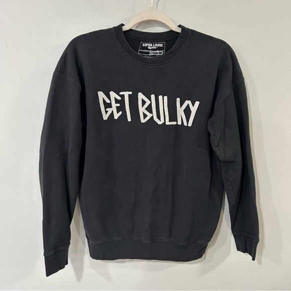 Sophia Louise Studio Black Crewneck Get Bulky Sweatshirt Women’s Size Small - Picture 2 of 5